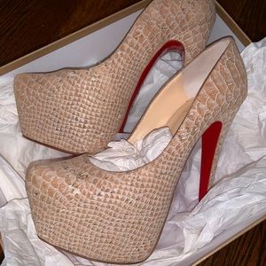 Christian Louboutin cork snake print